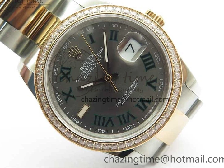 126281 Bracelet BP Gray DateJust Oyster 1:1 Best on Edition Maker RG SS 36 Roman Dial 0417